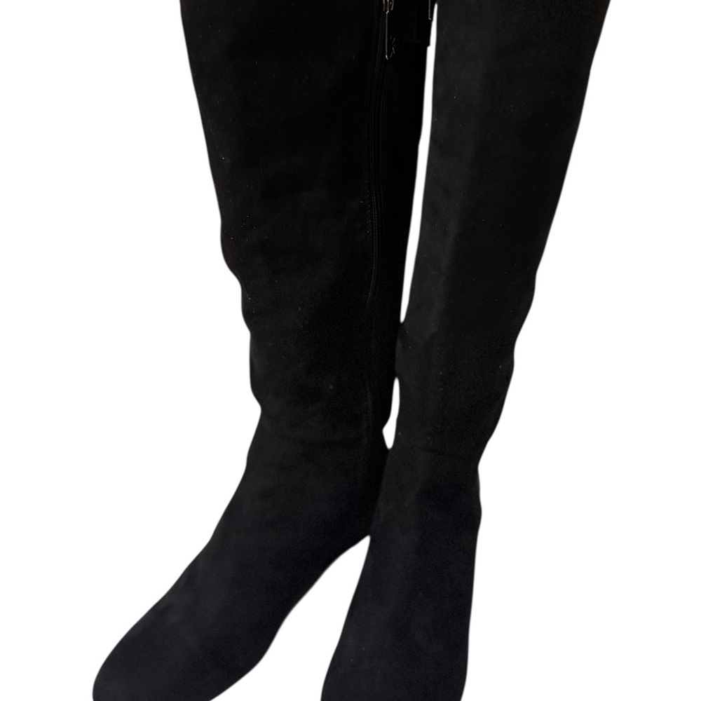 Calvin Klein, beautiful Black Knee-High Women's Boots suede leather soft & comfy - Picture 12 of 15